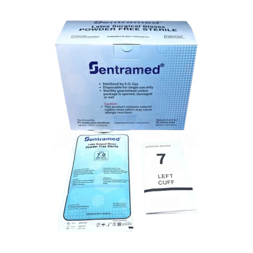 Sentramed Latex Surgical Gloves Powder Free,Sterille 1